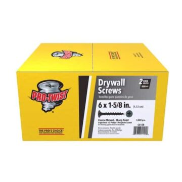 Grip-Rite #2 x 1-5/8 in Phillips Coarse Thread ProTwist Drywall Screw 5,000 pc Box