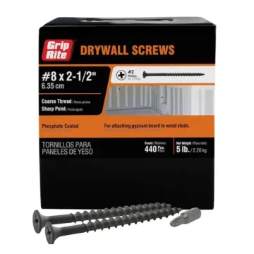 Grip-Rite #2 x 2-1/2 in Phillips Coarse Thread Drywall Screw 5 lb