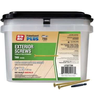 Grip-Rite T25 Star Deck Screw (Tan - 25 lb Box) #9 x 3 in.
