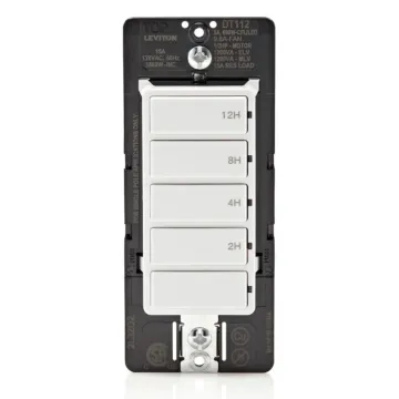 Leviton Decora In-Wall 12-Hour Countdown Timer Switch, 15A, ½ HP/9.8A Fan/Motor, Single Pole (White)