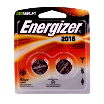 Energizer 2016 3V Lithium Coin Battery (2 Pack)