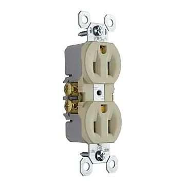 Pass & Seymour Trademaster® 15A/125V Duplex Receptacle, Ivory