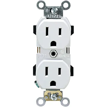Pass & Seymour Trademaster® 15A/125V Duplex Receptacle, White