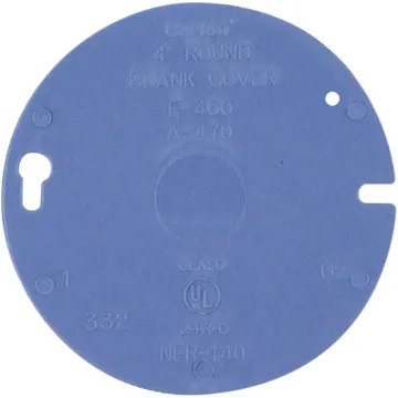 Carlon Round PVC Blank Box Cover (Blue) 4 in.