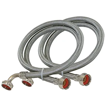 EASTMAN Eastman 48377 Washing Machine Discharge Hose, 3/4 in ID, 5 ft L, FHT x FHT, Stainless Steel