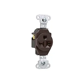 Pass & Seymour 20A 250V Heavy Duty Spec-Grade Single Receptacle, Side Wire, Brown