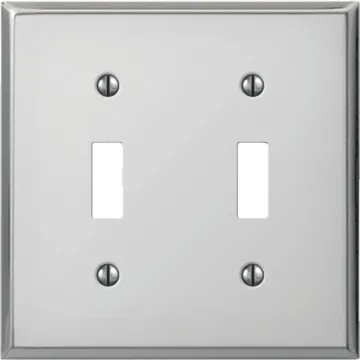 Amerelle PRO 2-Gang Stamped Steel Toggle Switch Wall Plate, Polished Chrome