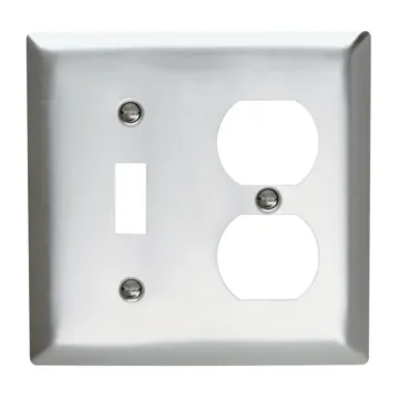 Pass & Seymour 2-Gang SS Wall Plate Toggle/Duplex Opening (Silver)