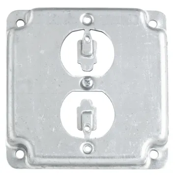 Thomas & Betts Duplex Receptacle Steel Square Box Cover (Silver)