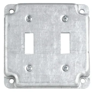 Thomas & Betts 2-Toggle Receptacle Steel Square Box Cover (Silver)