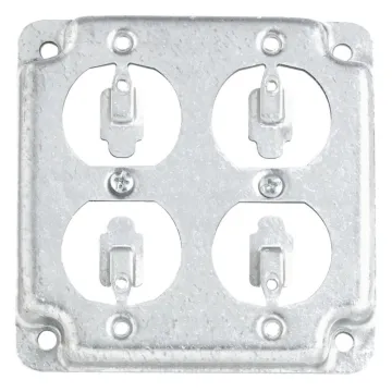 Thomas & Betts 2 Duplex Receptacle Steel Square Box Cover (Silver)
