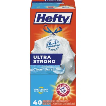 Hefty Ultra-Strong Clean Burst Drawstring Trash Bag (White - 40pk) 13 gal