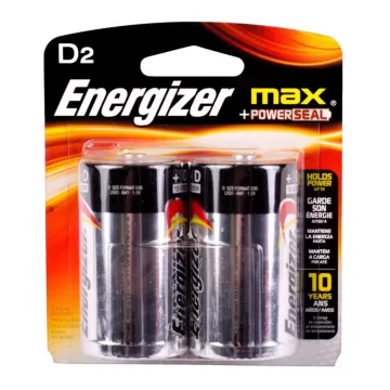 Energizer Max D Alkaline Battery (2 Pack)