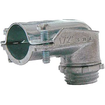 Sigma Engineered Solutions ProConnex Die-Cast Zinc 90 Deg Squeeze Connector For AC, MC - 3/8 in.
