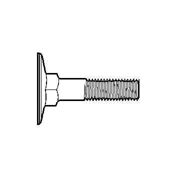 1/4"-20 x 2" Elevator Bolt, Coarse Thread, Zinc 
