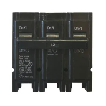 Eaton Type BR 3-Pole 1 in. Plug-On Circuit Breaker - 15 A