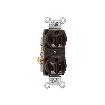 Pass & Seymour 15A 125V Commercial Spec-Grade Duplex Receptacle, Side Wire, Brown