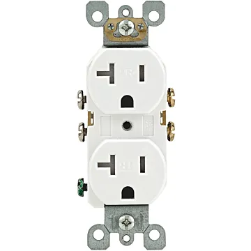 Pass & Seymour 20A 125V Commercial Spec-Grade Duplex Receptacle, Side Wire, White