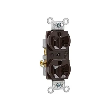 Pass & Seymour 20A 125V Commercial Spec-Grade Duplex Receptacle, Side Wire, Brown