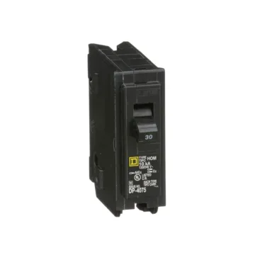 Square D Mini circuit breaker, Homeline, 30A, 1 pole, 120/240VAC, 10kA AIR, standard type, plug in, UL