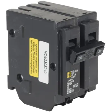 Square D Mini circuit breaker, Homeline, 15A, 2 pole, 120/240VAC, 10kA AIR, standard type, plug in, UL