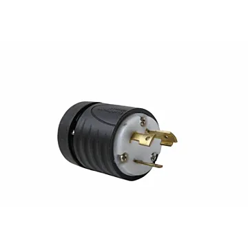 Pass & Seymour 30A NEMA L1030 Plug - Black Back, White Front Body