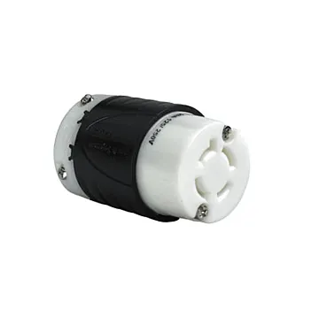 Pass & Seymour 20A NEMA Connector L1420 - Black Back, White Front Body