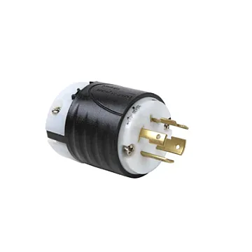 Pass & Seymour 20A NEMA Plug L1520 - Black Back, White Front Body