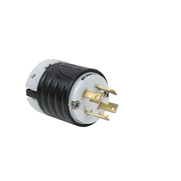 Pass & Seymour 30A NEMA L1530 Plug - Black Back, White Front Body