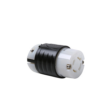Pass & Seymour 20A NEMA Connector L1620 - Black Back, White Front Body