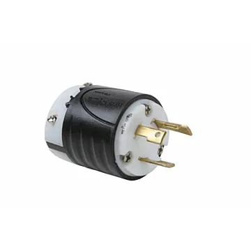 Pass & Seymour 30A NEMA L530 Plug - Black Back, White Front Body