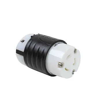 Pass & Seymour 20A NEMA Connector L620 - Black Back, White Front Body