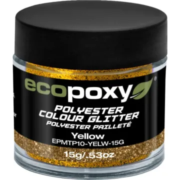 EcoPoxy 15 g Solid Yellow Polyester Color Glitter