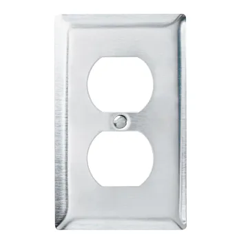Pass & Seymour 1-Gang Metal Duplex Opening Wall Plate (Stainless Steel)