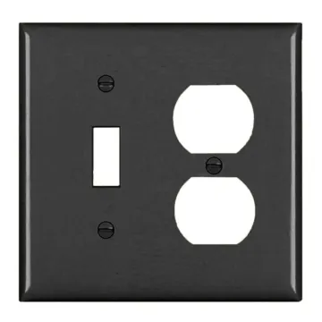 Pass & Seymour TradeMaster 2-Gang Nylon Toggle/Duplex Opening Wall Plate (Black)