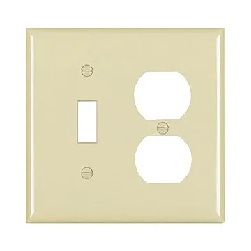 Pass & Seymour TradeMaster 2-Gang Nylon Toggle/Duplex Opening Wall Plate (Ivory)