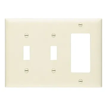 Pass & Seymour TradeMaster 3-Gang Nylon 2-Toggle/1 Decorator Opening Wall Plate (Light Almond)