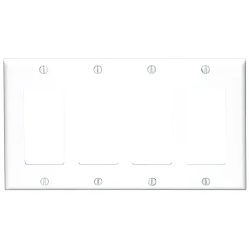 Pass & Seymour TradeMaster 4-Gang Nylon 4 Decorator Opening Wall Plate (White)