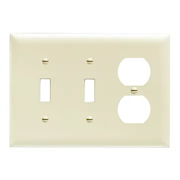 Pass & Seymour TradeMaster® 3-Gang Nylon 2 Toggle/1 Duplex Opening Wall Plate (Light Almond)