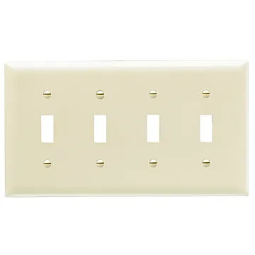 Pass & Seymour TradeMaster 4-Gang Nylon 4-Toggle Opening Wall Plate (Ivory)
