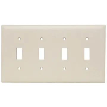 Pass & Seymour TradeMaster 4-Gang Nylon 4-Toggle Opening Wall Plate (Light Almond)