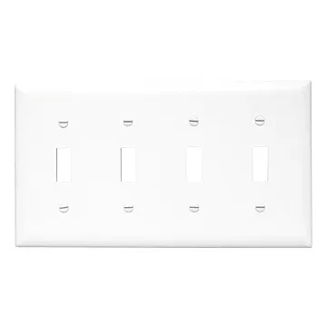 Pass & Seymour TradeMaster 4-Gang Nylon 4-Toggle Opening Wall Plate (White)