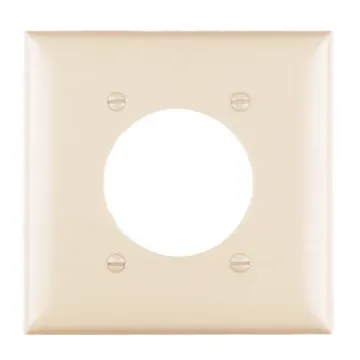 Pass & Seymour TradeMaster® 2-Gang Nylon Wall Plate, 2.1563-in Power Outlet Receptacle Opening, 4 Mtg Holes, Ivory