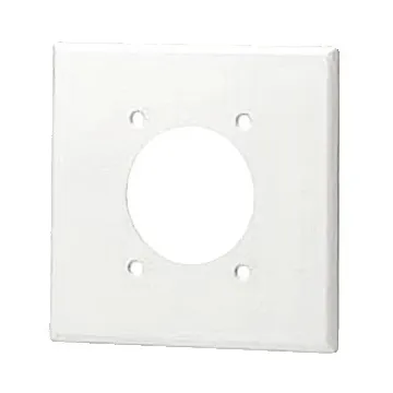 Pass & Seymour TradeMaster® 2-Gang Nylon Wall Plate, 2.1563in Power Outlet Receptacle Opening, 4 Mtg Holes, White