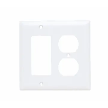 Pass & Seymour TradeMaster 2-Gang Nylon Duplex/Decorator Opening Wall Plate (White)