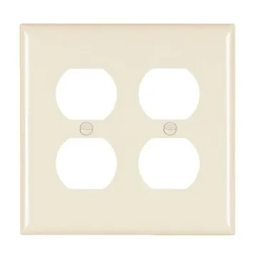 Pass & Seymour TradeMaster 2-Gang Nylon 2-Duplex Opening Wall Plate (Light Almond)