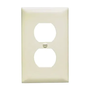 Pass & Seymour TradeMaster 1-Gang Nylon Duplex Opening Wall Plate (Light Almond)