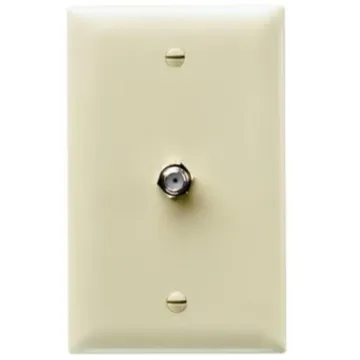 Pass & Seymour Thermoplastic Ivory Mar-Resistant Coax Wall Plate