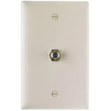 Pass & Seymour Steel Light Almond Nickel-Plated Mar-Resistant Coax Wall Plate