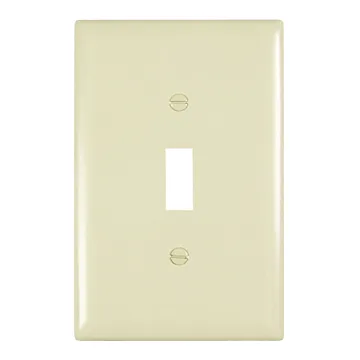 Pass & Seymour TradeMaster Jumbo 1-Gang Nylon Toggle Opening Wall Plate (Light Almond)